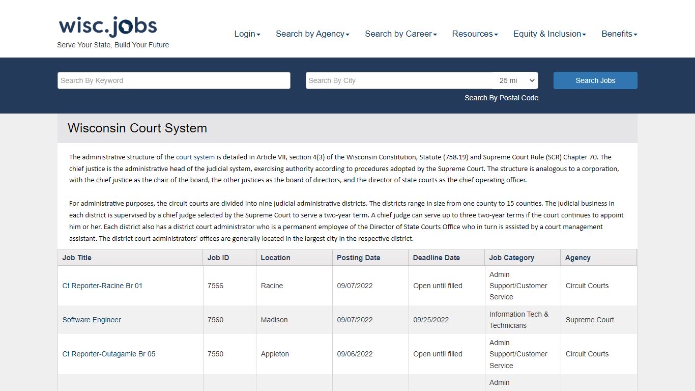 Wisconsin Court System - wisc.jobs